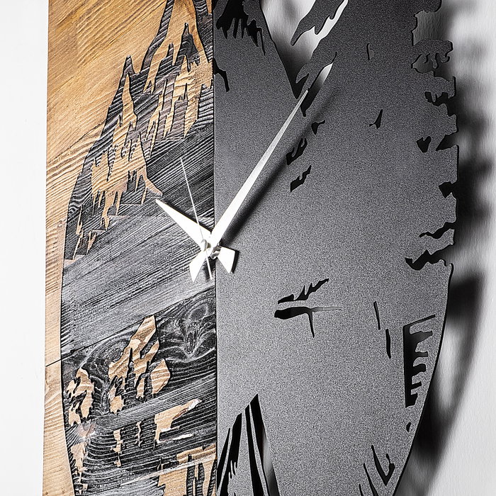 Wallity Wooden Clock 19 en Nogal y Negro